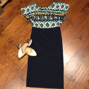BB Dakota navy midi skirt
